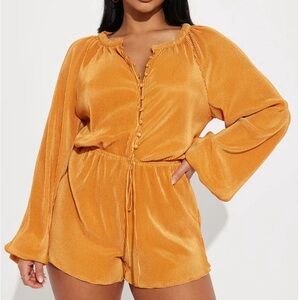 Golden Yellow Button-Up Romper